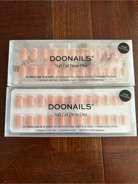 Doo Nails Soft Gel Press-On Nails in Nude Pink - Classic French - 2 sets!!